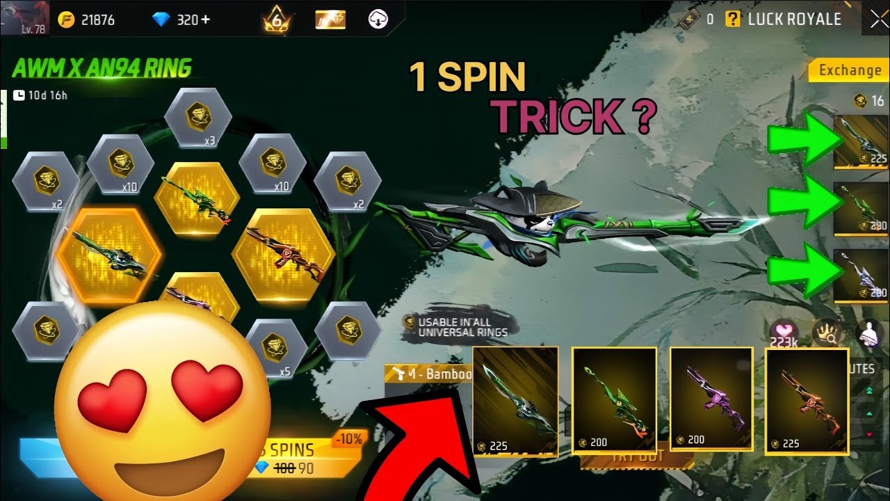 New Awm X A94 Ring Event | 1 Spin Trick 🤩 Free Fire New Spin Ring Event | Free Fire New Event 