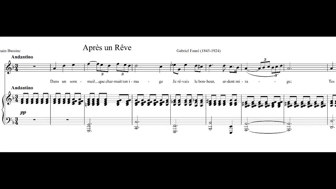 Après un rêve - Fauré - accompaniment in D minor - YouTube