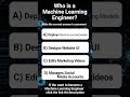 What Does a Machine Learning Engineer Do? | Simple MCQ #python