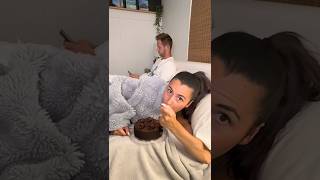 Eating chocolate cake in bed like he's not even there 😂
