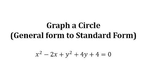Graph a Circle: Write the Equation in Standard form x^2-2x+y^2+4y+4=0