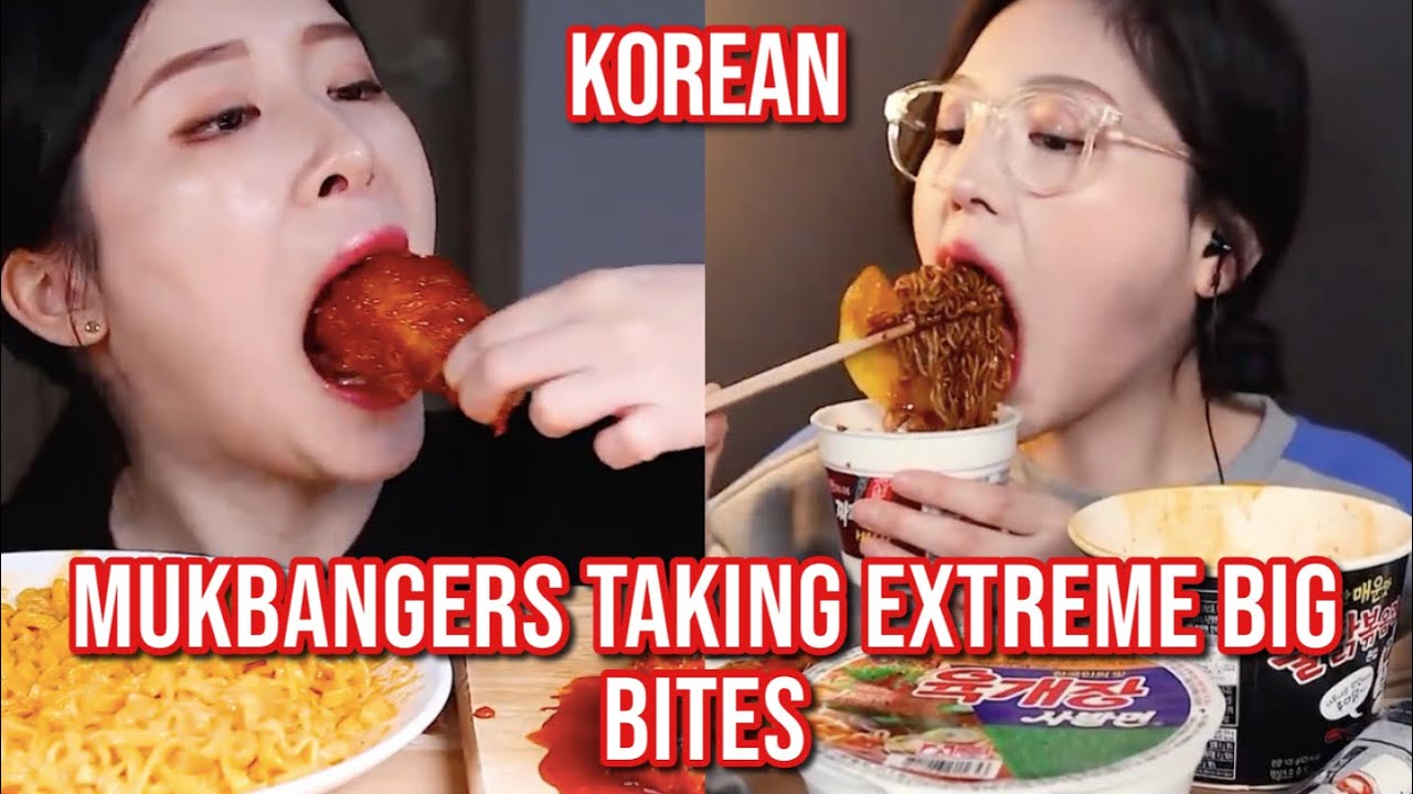 ⁣korean mukbangers taking EXTREME big bites