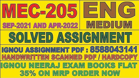 MEC-205 ENGLISH MEDIUM SOLVED ASSIGNMENT 2021-22 | FOR PDF WHATSAPP ON 8588043141