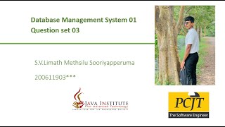 Question Set 03 | Database Management System | Java Institute