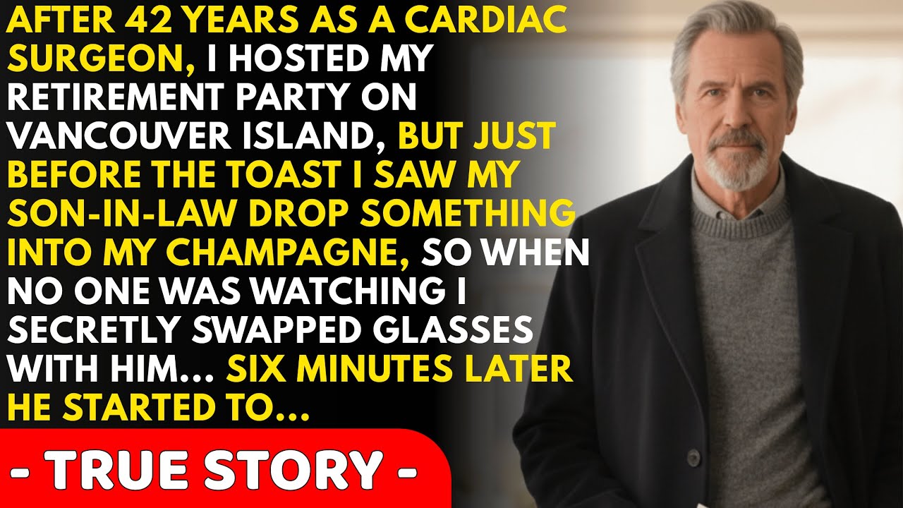 At My Retirement Party, My Son-in-Law Poisoned My Champagne — I Secretly Switched Our Glasses...