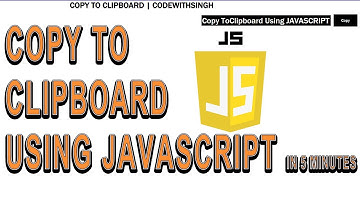 Copy To Clipboard Using Javascript In Hindi | CodeWithSingh