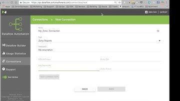 Dataflow Automation: Creating a Zoho Reports Connection