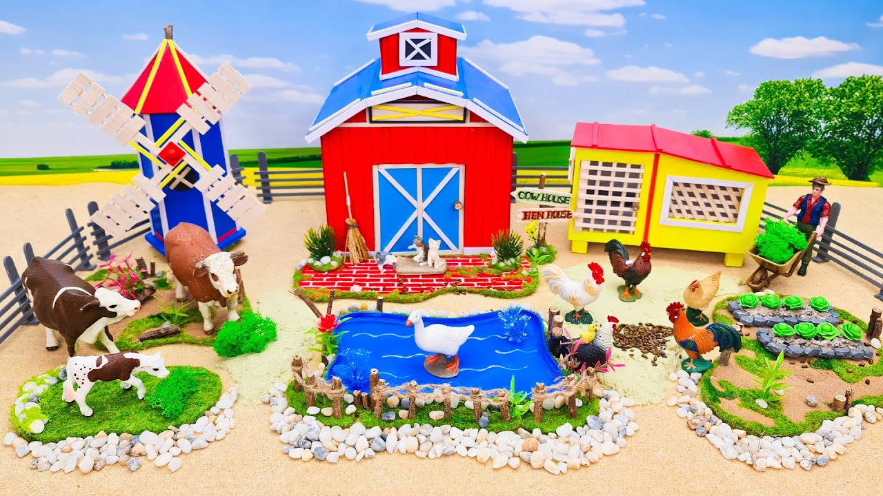 38 Minutes Satisfying Build Barnyard Diorama - House for Cow, Chicken ...