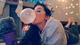 ASMR- Gum Chewing/Bubble Blowing (In Pose) By The Fire