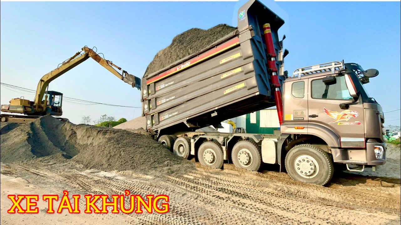 Thanh niên trẻ tuổi tài cao lái ô tô tải chở đất cát và sửa chữa cực đỉnh | Máy xúc công nông tải
