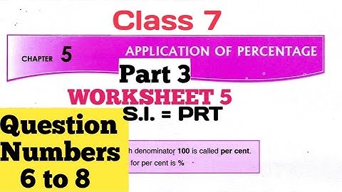 D.A.V. Math | Class 7 | Ch-5 | Simple Interest | Worksheet 5 | Question No.6-8 | Art Of Mathematica