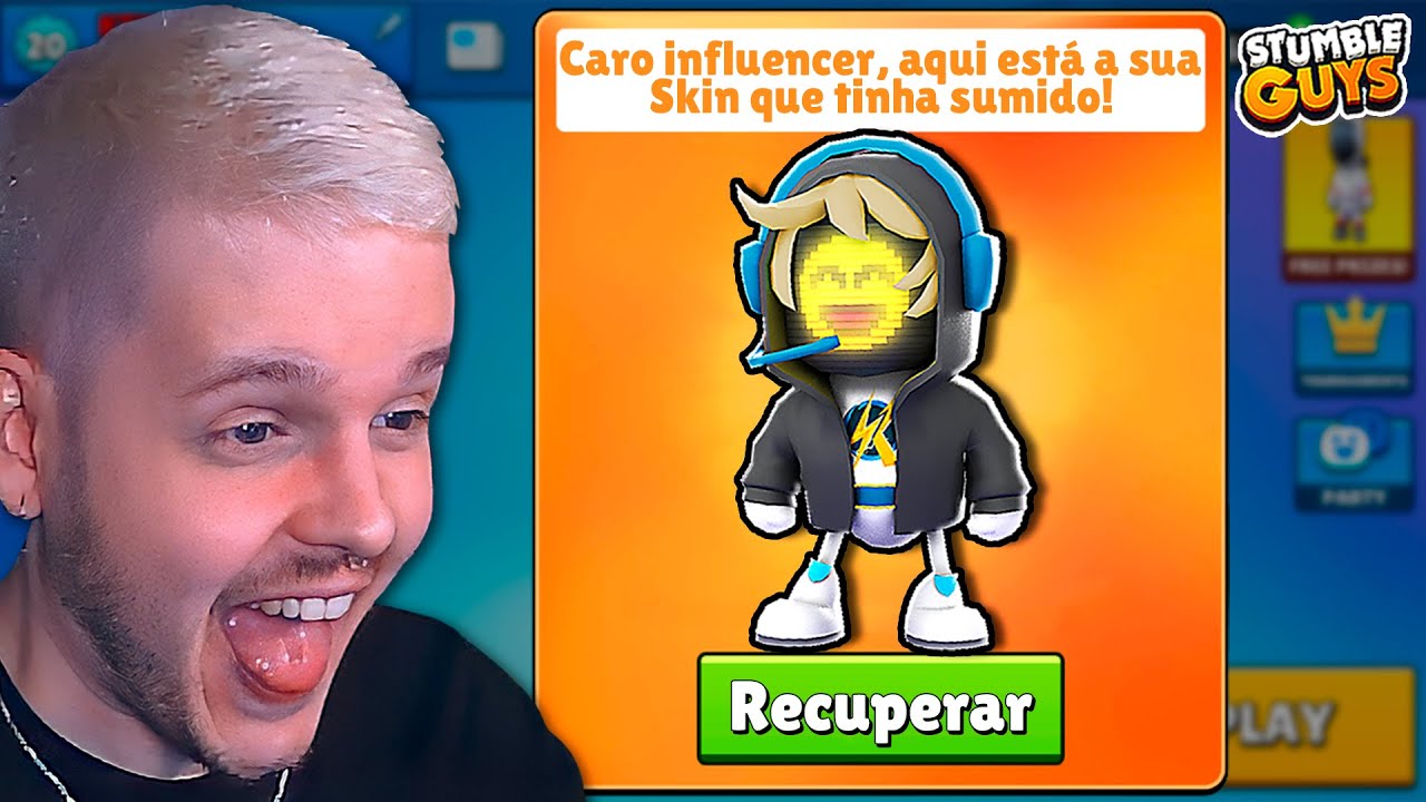 CÓDIGO DE GEMAS E SKINS GRÁTIS! COMO APOIAR UM INFLUENCIADOR NO STUMBLE  GUYS [EM BREVE] 😱 