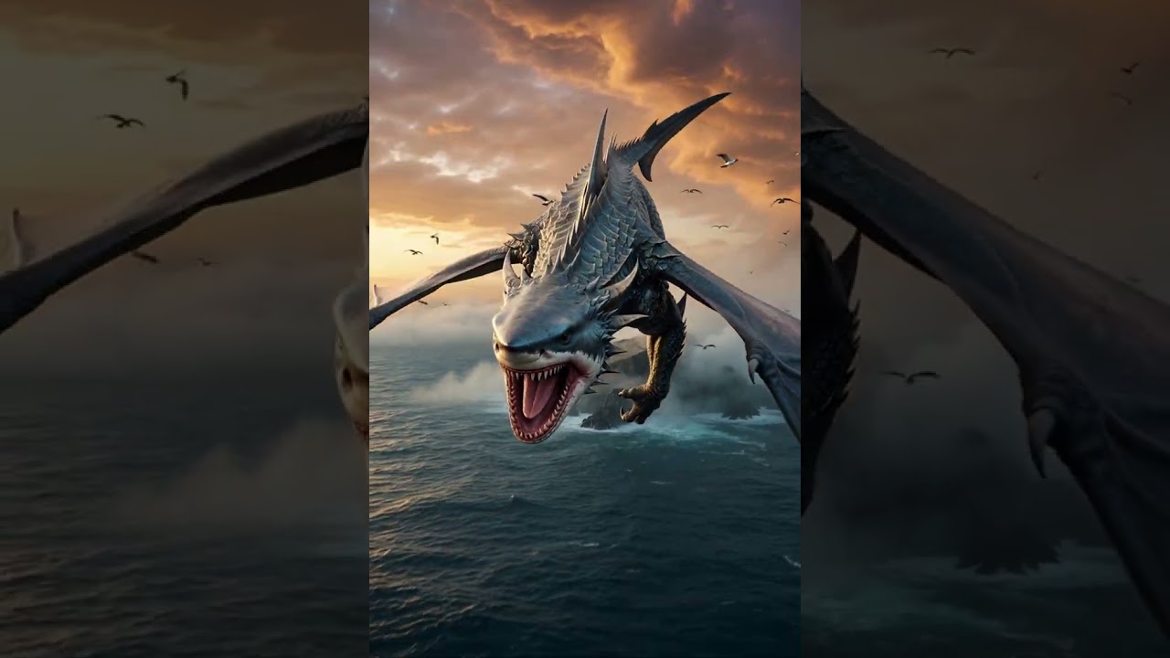 Time to dive into #SharkWeek, dragons 🦈 #aianimation