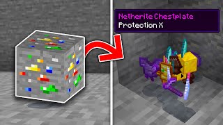 Minecraft, But Ores Drop OP Items