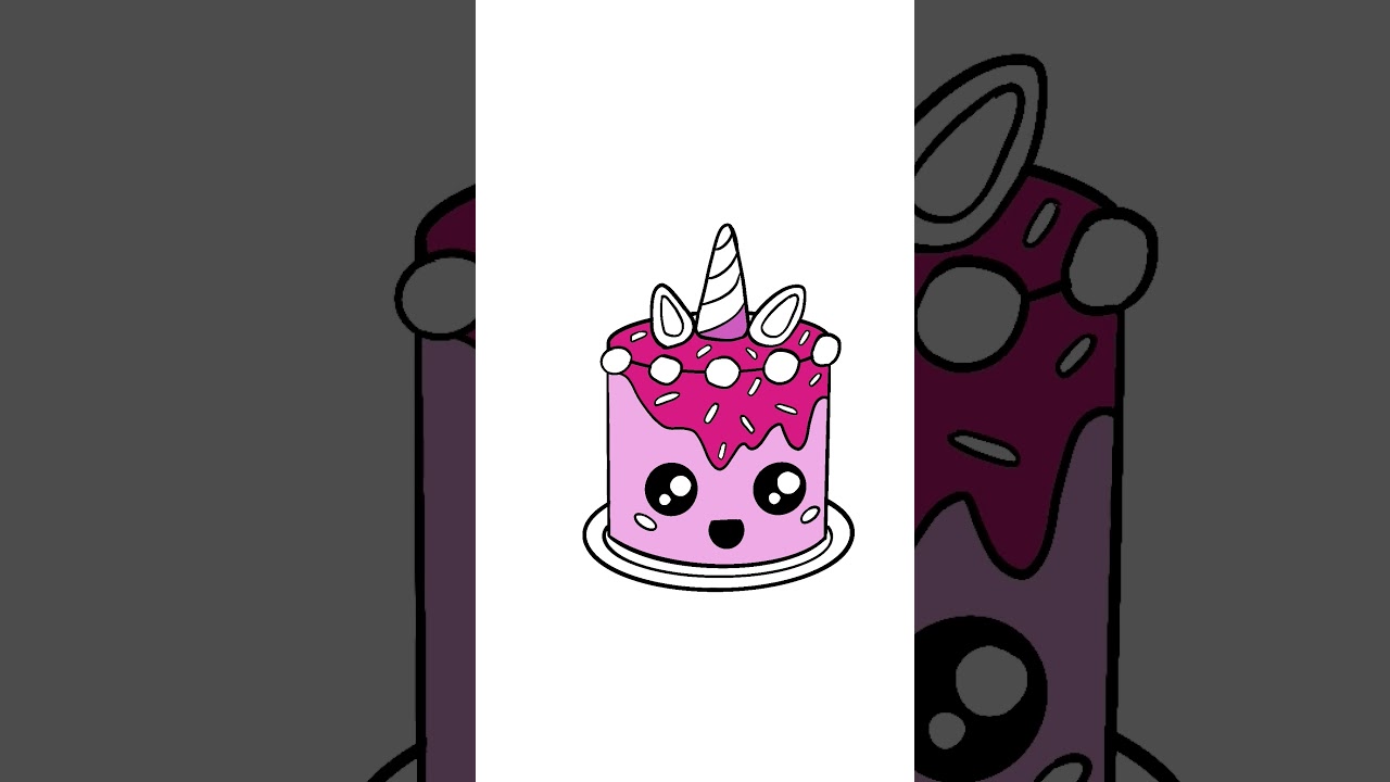 How to Draw a Cartoon Birthday Celebration Cake Cute and Easy shorts YouTube