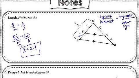 Triangle Proportionality Theorem Lesson Video