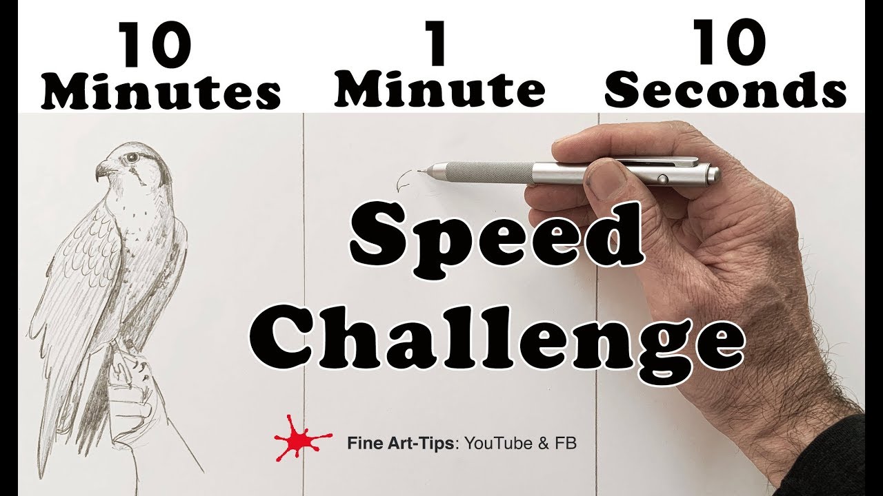 Speed Drawing Challenge Asks Artists To Sketch In 10 Mins, 1 Min, And 10  Secs