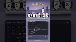 🐧 Penguins Learn Bubble Sort! 🧠💻 | Python Animation