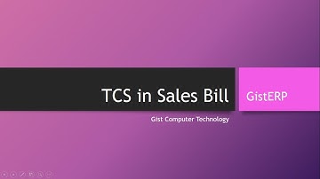 Create Sales Bill with TCS and GST