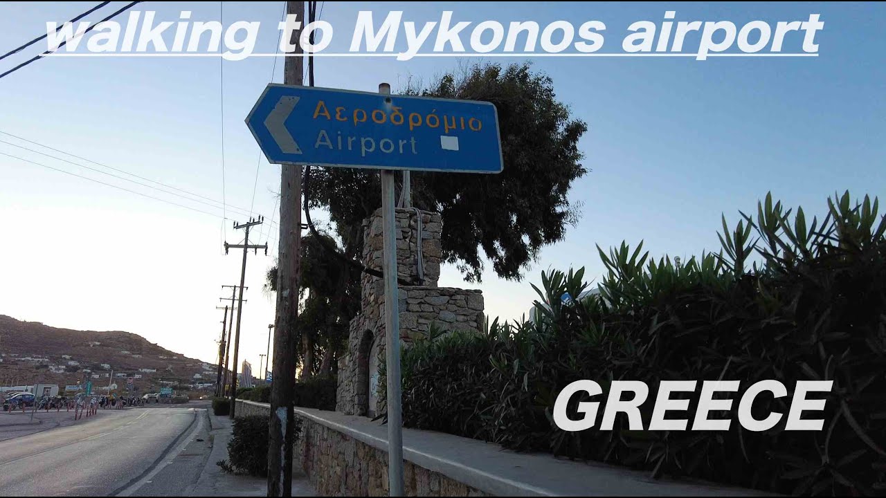 Walking from Mykonos town to the airport