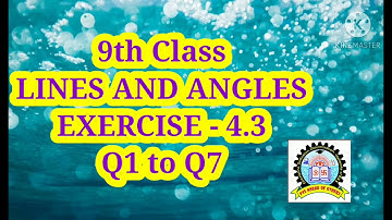9th class Lines and Angles ex 4.3 in telugu
