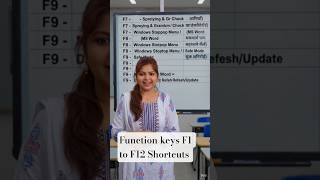 Function keys Shortcuts F1to F12 Tips in One short video||#shorts #computer #yt #shortfeed