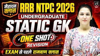 RRB NTPC 2026 (Undergraduate)| Static GK Marathon Class | One Shot Revision | Static GK by Namu Mam