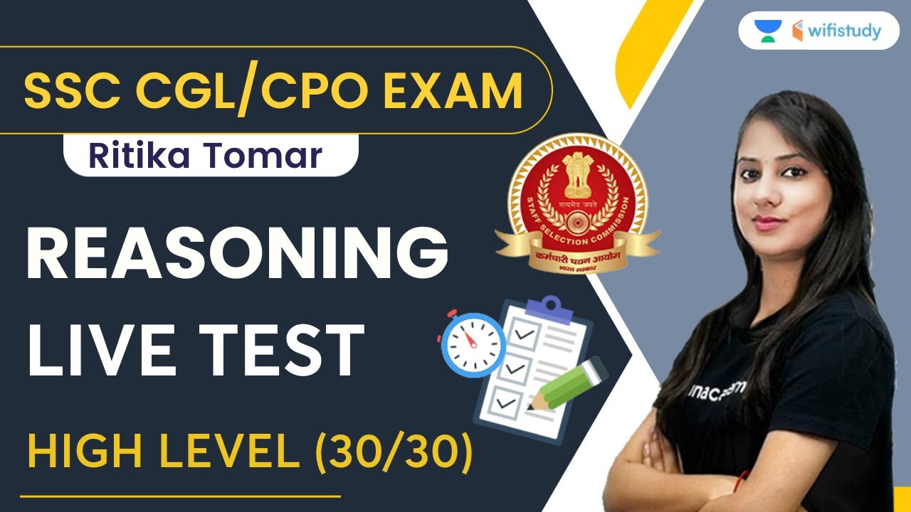 Reasoning Live Test | High Level | SSC CGL/CPO Exam | Ritika Tomar ...