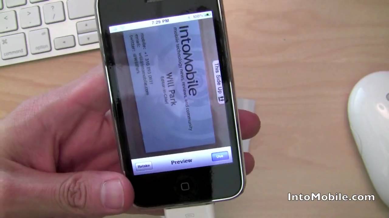 Business Card Reader for iPhone YouTube