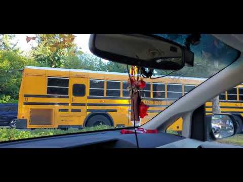 School Buses leaving Island Park Elementary School (Ft. Bus 13)