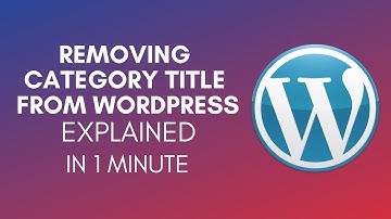 How To Remove Category Title From WordPress (2025)