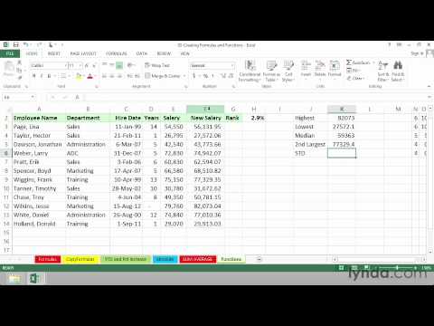 23 Microsoft Excel 2013 Essential Training Tutorial Other Functions ...