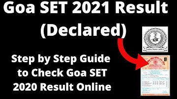 Goa SET 2020  Results (Declared) -How to Check Goa State Eligibility Test  Score Card Online