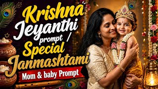 Create Cute Mom & Baby Krishna Images with AI! 🪈✨ Janmashtami Special Prompts screenshot 4