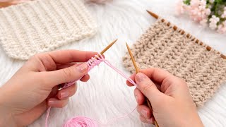 The Easiest 1-Row Repeat Knit Stitch for Spring, Summer & Fall! 🌿| Beginner-Friendly