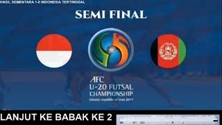   Timnas Indonesia Vs Afghanistan  Hd Semi Final Futsal Afc U20 2019
