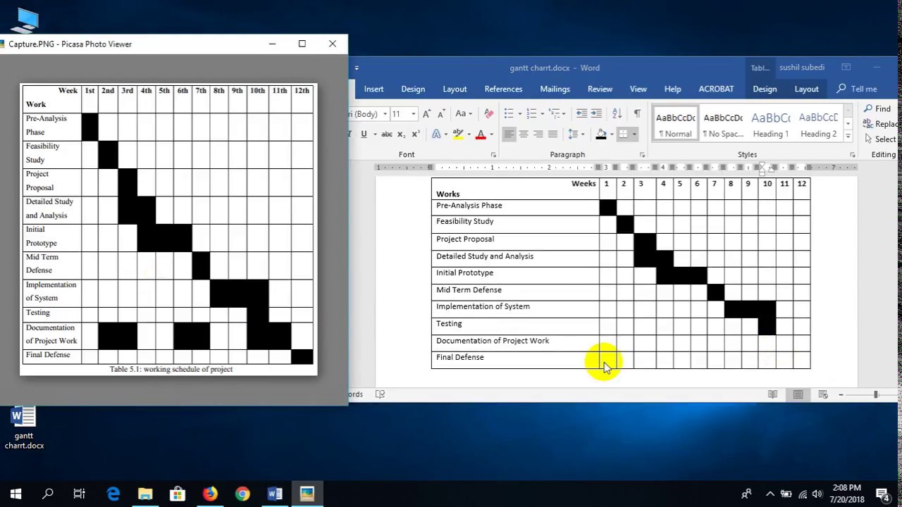 How To Insert Gantt Chart In Word