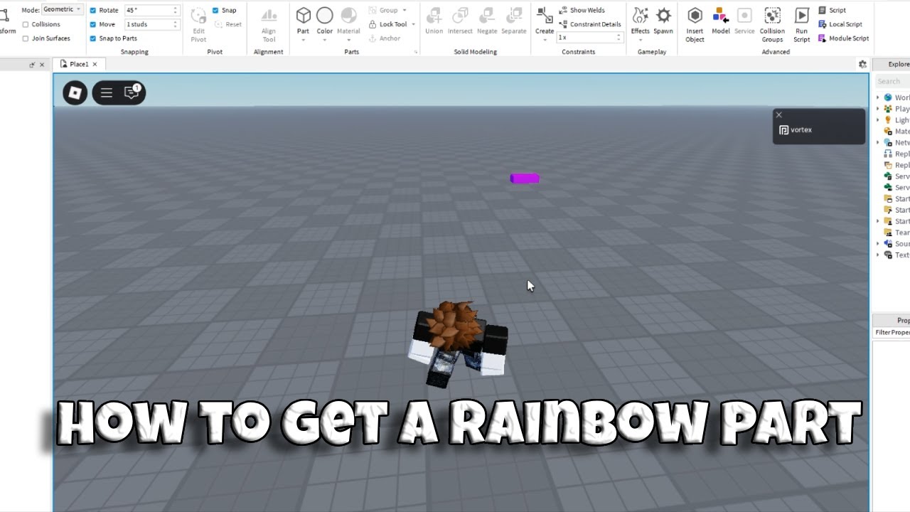 how to get a rainbow part in roblox studio - YouTube
