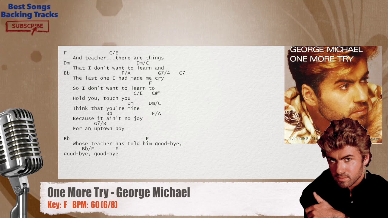 One More Try George Michael Vocal Backing Track With Chords And
