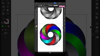 Adobe Illustrator 2025 Twisted 3D Circle Icon Design