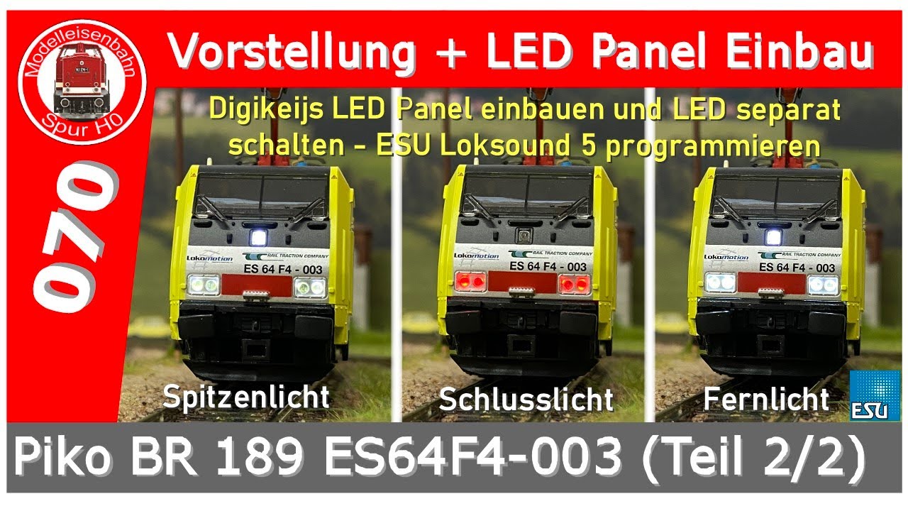 Piko BR189 Digitalisierung, ESU Loksound 5, PowerPack Mini, Digikeijs LED Lichtset, Programmierung