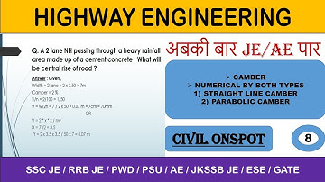 Camber | Numerical on Camber | Straight line Camber | Parabolic Camber | Jkssb JE  | SSC JE