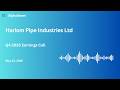 Hariom Pipe Industries Ltd Q4 FY2025-26 Earnings Conference Call