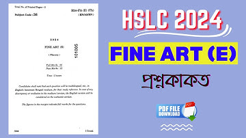 HSLC 2024 Class 10 FINE ART QUESTION PAPER | PDF DOWNLOAD | PIASSAM # hslc2024