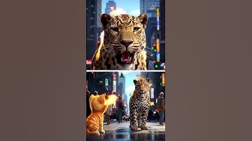 Kitten beats leopard | Mèo con chiến thắng báo đốm #shorts