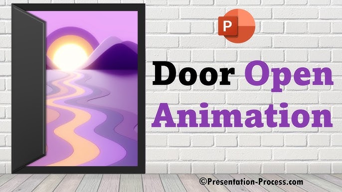 Open A Door Looking  3D Animated Clipart for PowerPoint