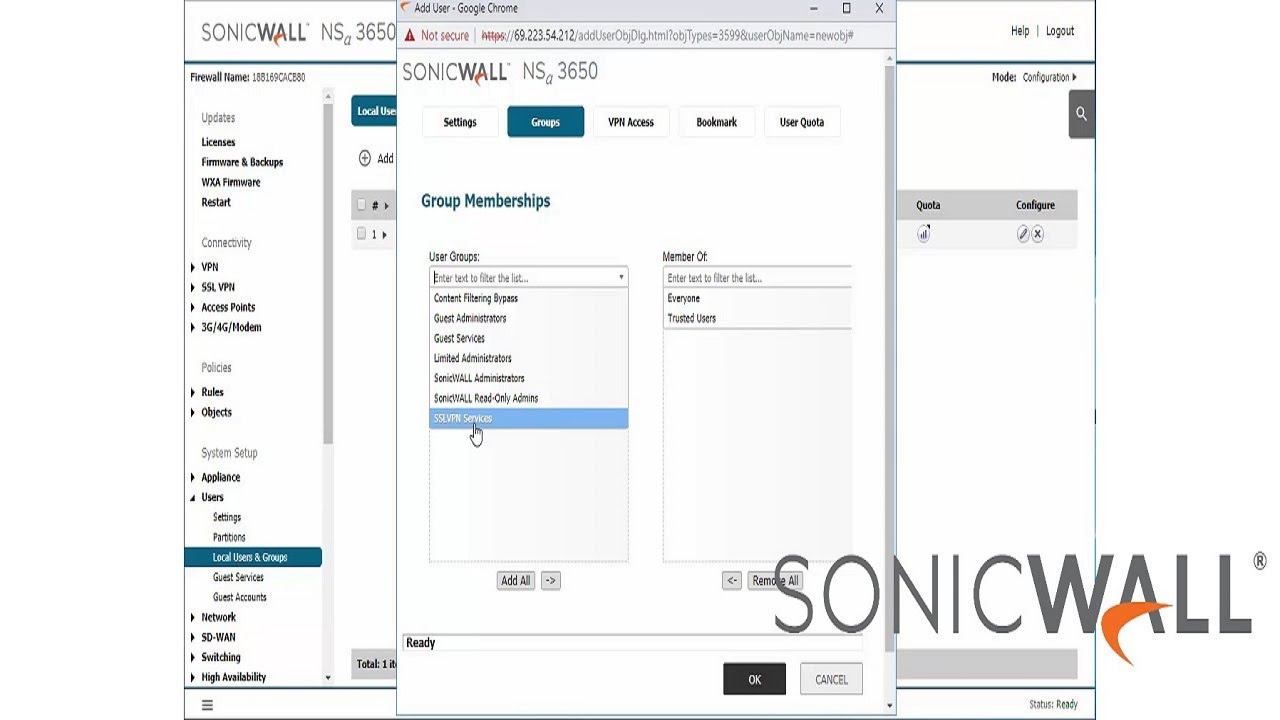 dell sonicwall vpn client windows 10