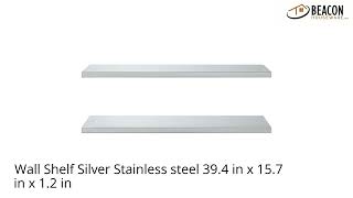 Wall Shelf Silver Stainless steel 39.4 in X 15.7 in X 1.2 in