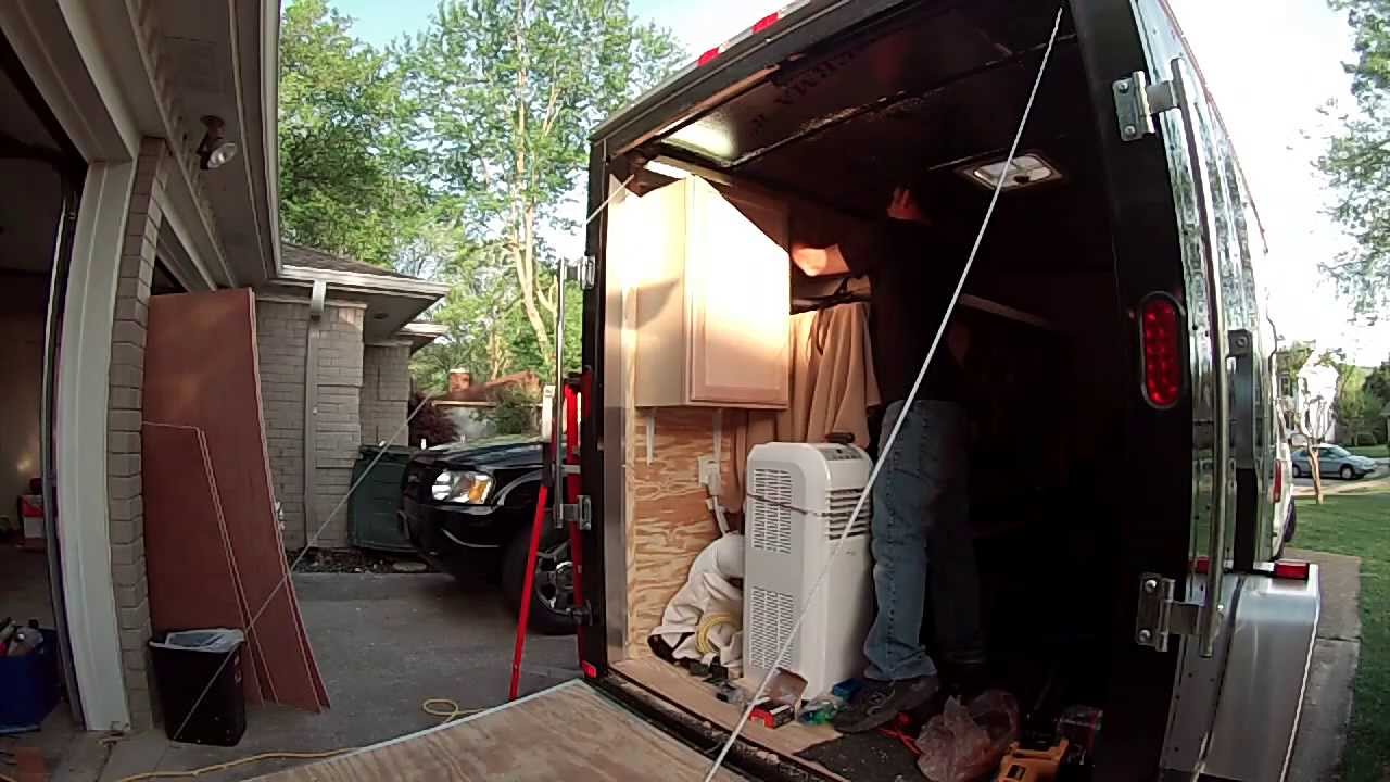 Cabinet Install.... 6x10 Enclosed Trailer Conversion Project - YouTube