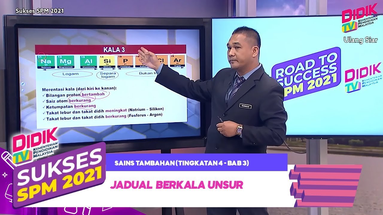 Sukses SPM (2021) | Sains Tambahan (Tingkatan 4 - Bab 3) - Jadual Berkala Unsur